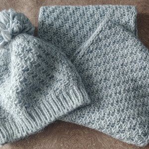 Grey wool blend hat and infinity scarf set from Holt Renfrew